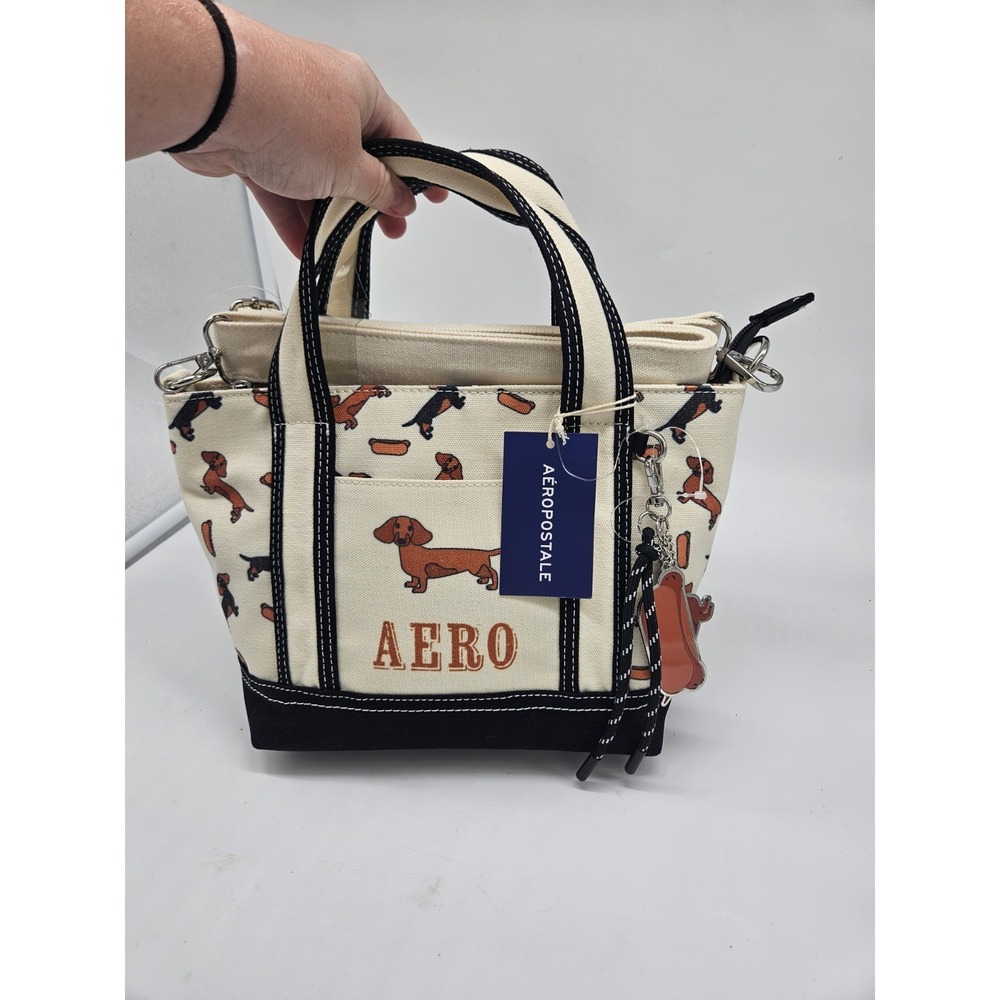 Aero Canvas Daschund Tote Bag/Crossbody Purse New with Tags